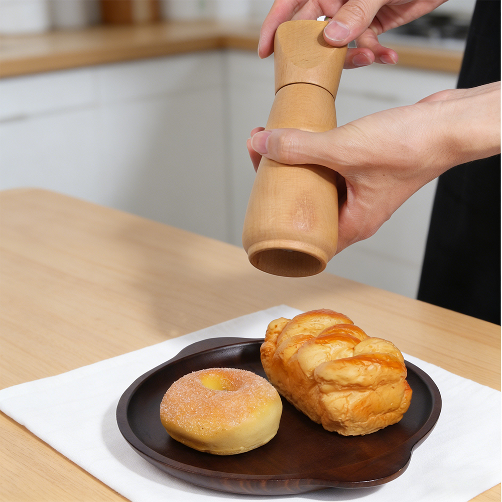 实木胡椒研磨器 手动海盐花椒磨粉瓶 家用西餐木质调味研磨瓶可雕刻 LOGO
